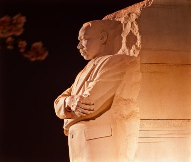 Martin Luther King Memorial Cherry Blossoms Evening Washington D clipart