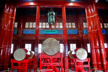 Ancient Chinese Drums Drum Tower Beijing, China clipart