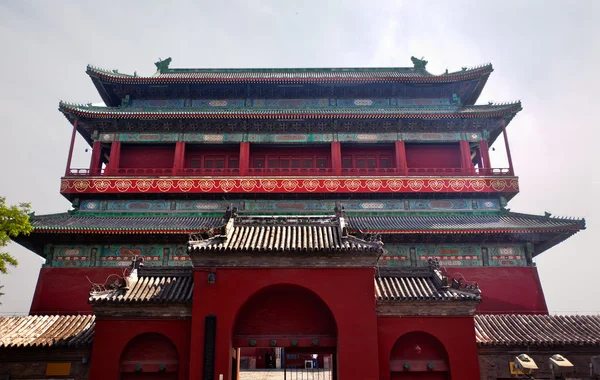 Красная Друм Башня Пекин Китай — стоковое фото
