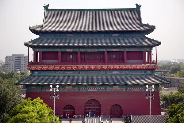 Torre de tambor rojo Beijing China —  Fotos de Stock