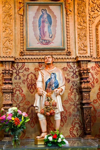 Juan Diego Statute Guadalupe Shrine Mission Basilica San Juan Ca — Stock Photo, Image