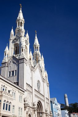 Saint Peter Paul Catholic Church Steeples Coit Tower San Francis clipart