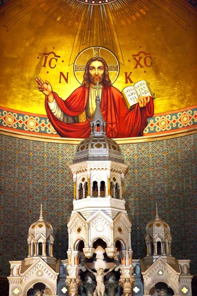 Hristos Mozaic Interior Biserica Catolică Sfântul Petru Paul — Fotografie, imagine de stoc