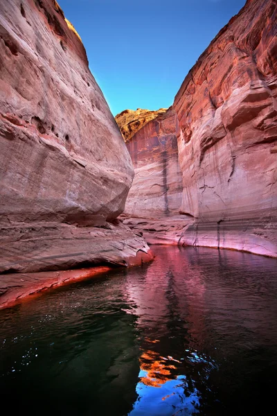 Pink Antelope Slot Canyon Reflection Lake Powell Arizona — Stock Photo, Image