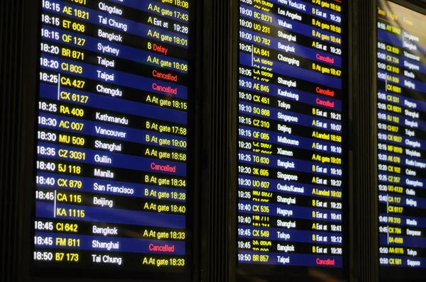 Quadro de informações do horário de voo — Fotografia de Stock