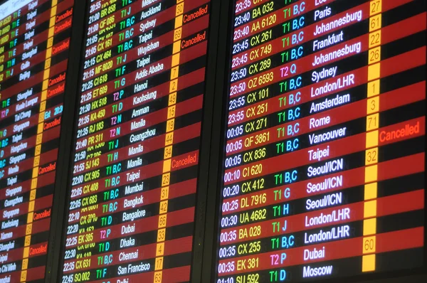 Flight schedule information board — Stock Photo, Image