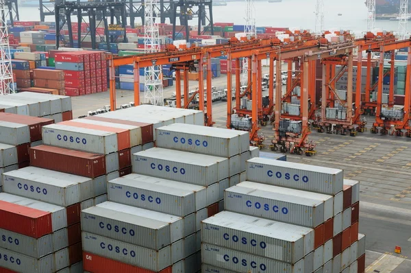 Containerterminal hong kong kwai chung — Stockfoto