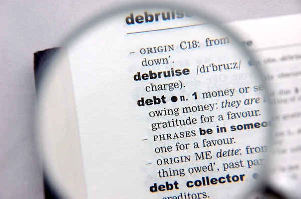 Definition av skuld — Stockfoto