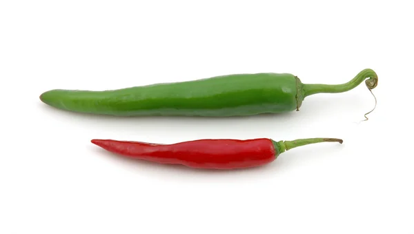 Groen en red hot chili peppers — Stockfoto