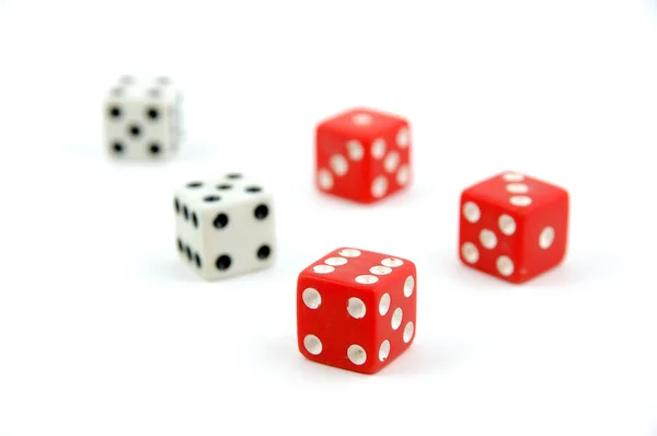 Red and white dice — Stock Photo, Image