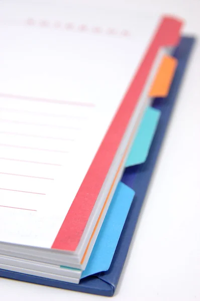 Cuaderno con clasificar páginas — Foto de Stock