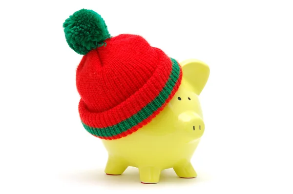 Christmas piggy bank — Stock Photo, Image