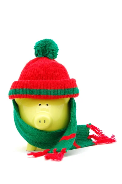 Christmas piggy bank — Stock Photo, Image