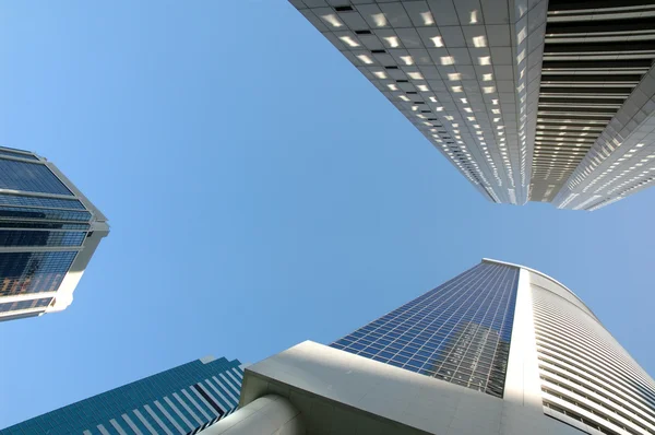 Looking up at office buildings — Stock Photo, Image