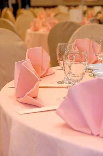 Esküvői bankett asztal részletek — Stock Fotó