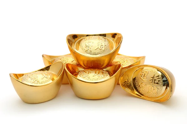 Čínské zlaté ingoty — Stock fotografie