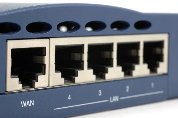 Rückseite des Breitband-Routers — Stockfoto