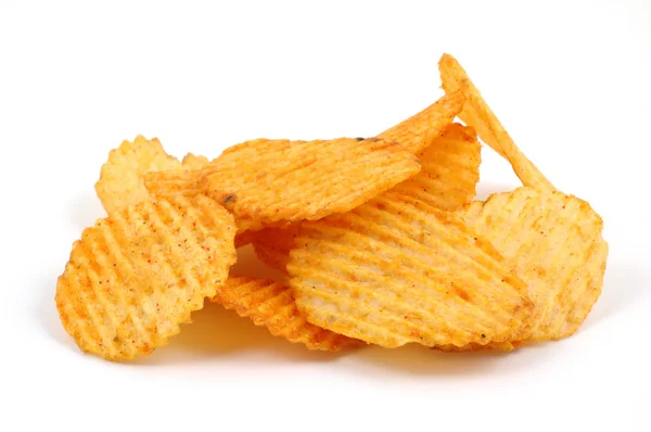 Pile of spicy potato chips — Stock Photo, Image