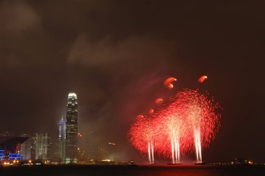 Hong Kong 'da havai fişekler.