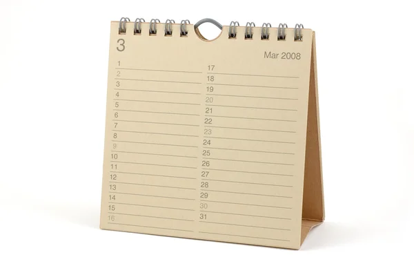 Calendario - Marzo de 2008 — Foto de Stock
