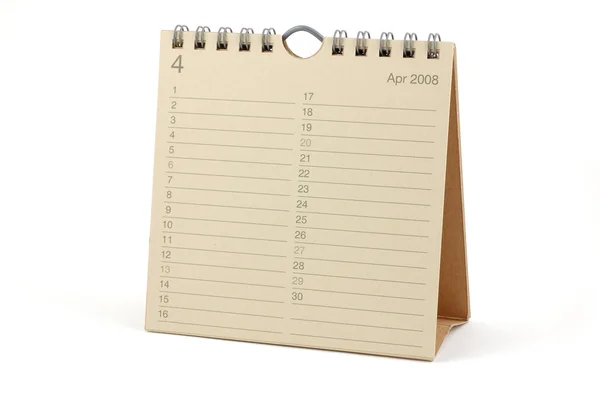 Calendario - Abril 2008 — Foto de Stock