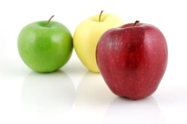 빨강, 녹색 및 황금 사과 — 스톡 사진