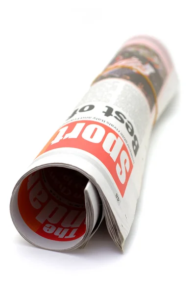 Roll of newspaper - Sport section — Stock Photo, Image