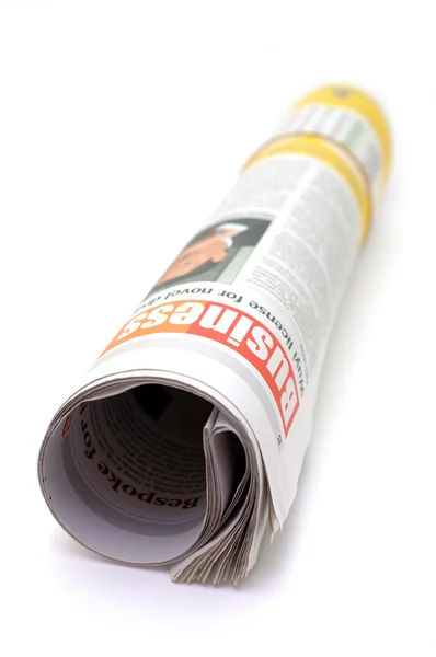 Roll of newspaper - Business section — Stock Photo, Image