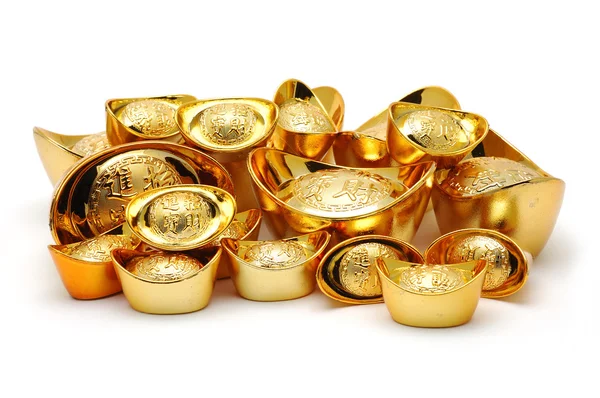 Adornos de lingote de oro — Foto de Stock