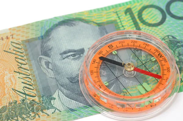 Kompas op Australië factuur — Stockfoto