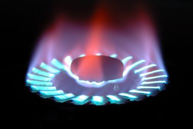 Flames of gas stove