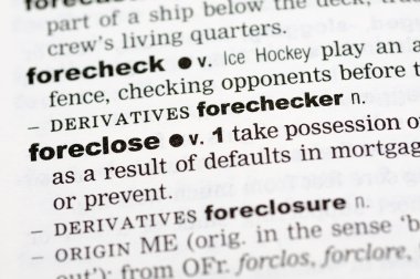 Dictionary definition of foreclose clipart