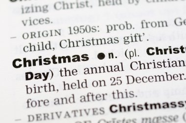 christmas sözlük tanımı