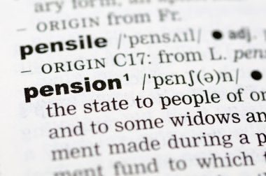 Dictionary definition of pension clipart