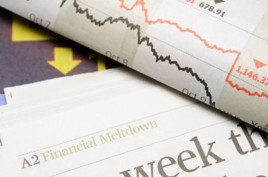 Financial meltdown headlines clipart