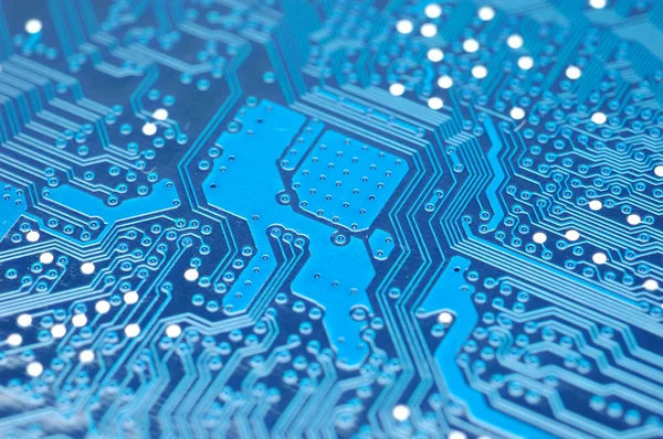 Placa de circuito azul — Fotografia de Stock