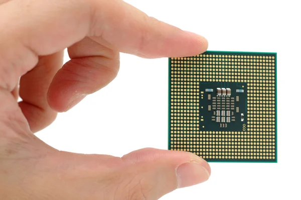 Hand holding a CPU — Stock Photo, Image