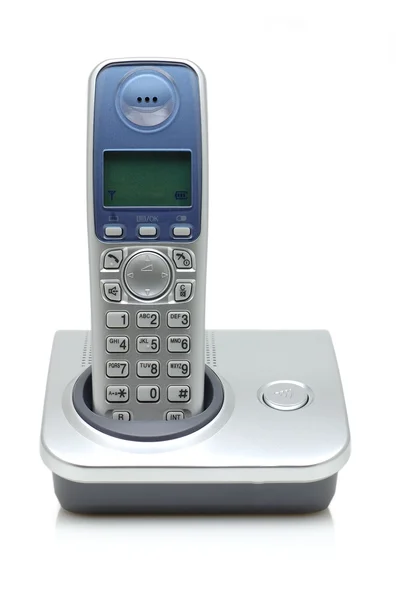 Zilveren draadloze telefoon — Stockfoto