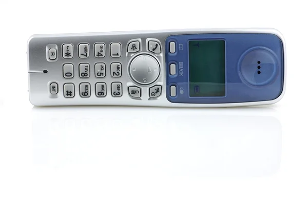 Srebrny telefon bezprzewodowy — Zdjęcie stockowe
