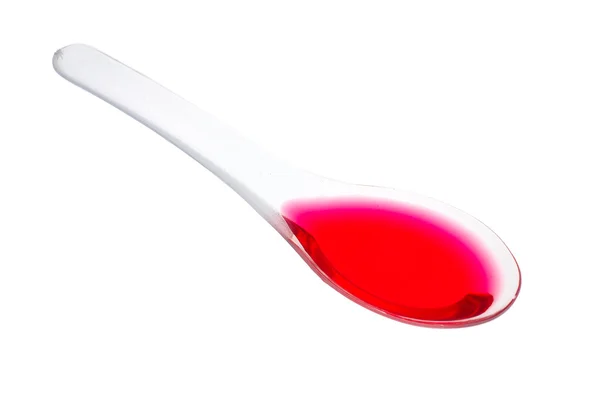 Medicina rosa en cuchara —  Fotos de Stock