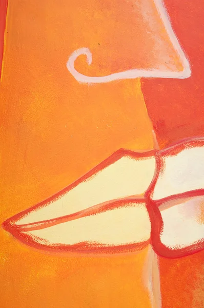 Turuncu-kırmızı desenli duvar — Stok fotoğraf