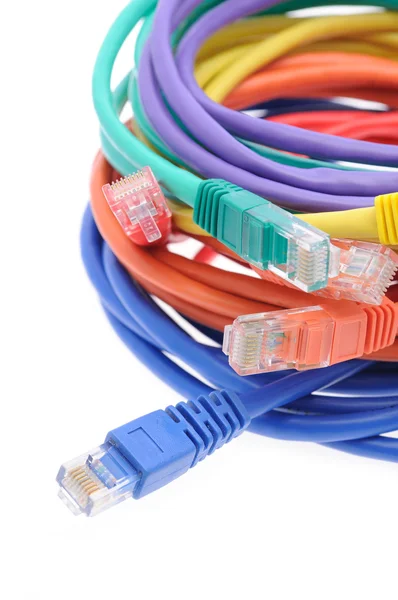 Primer plano de los cables de red —  Fotos de Stock