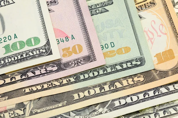 Ons dollar bills close-up — Stockfoto