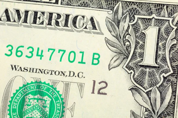 Un billet d'un dollar Gros plan — Photo