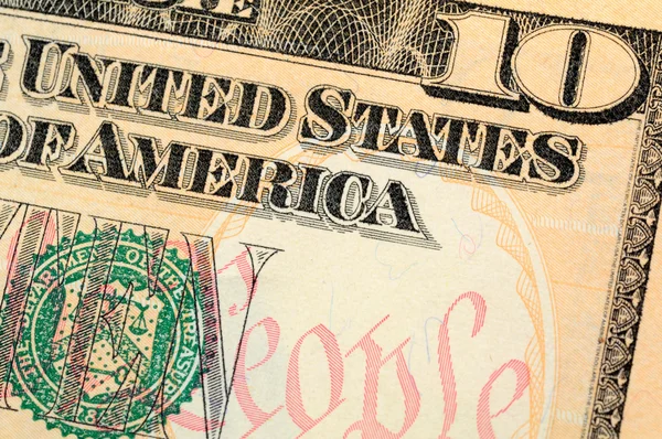 stock image Ten dollar bill closeup