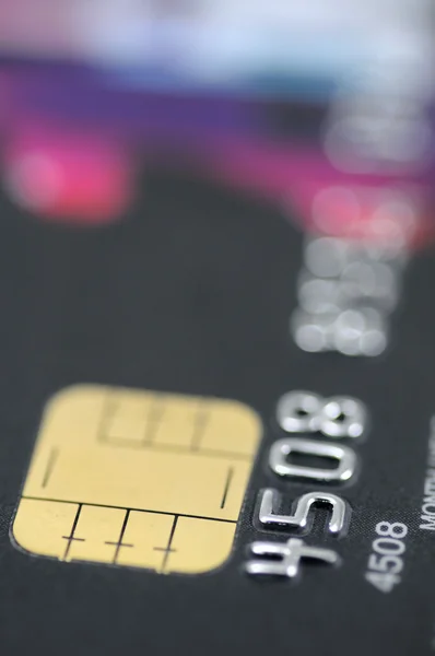 stock image Black credit card closeup