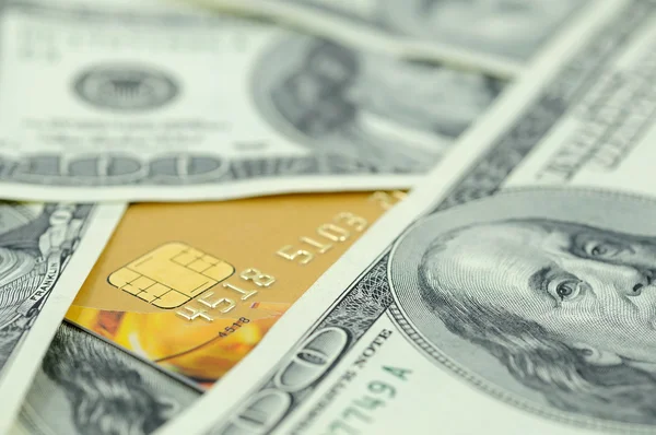 stock image US money and credit card