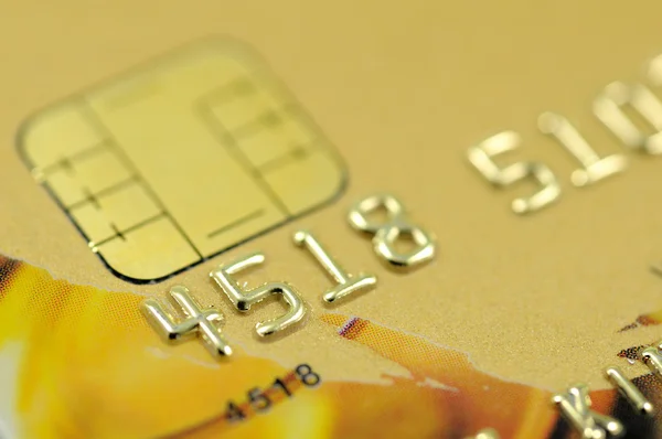 Closeup χρυσή πιστωτική κάρτα — Φωτογραφία Αρχείου