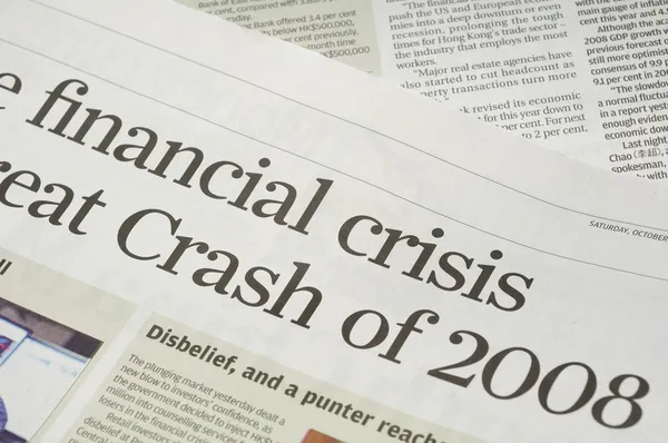 Financial crisis headlines — Stock Photo, Image