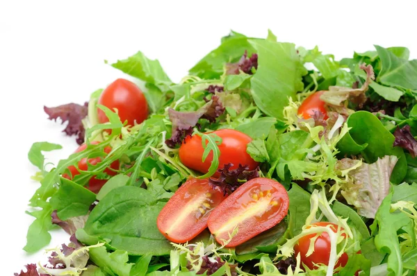 Zöld salátával és paradicsommal — Stock Fotó